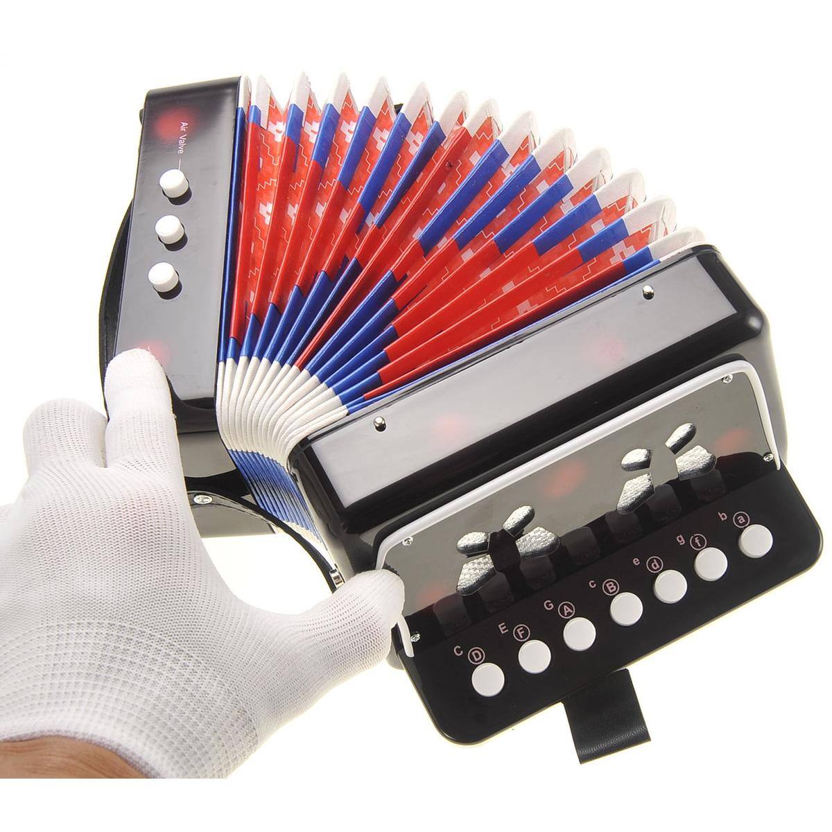 Left. JuzToys - Kids Accordion Instrument, Mini Accordion for Kids Toddlers Accordion Musical Toy Black - Black.