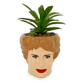 Silver Buffalo - The Golden Girls Blanche 3-Inch Ceramic Mini Planter With Artificial Succulent - Brown