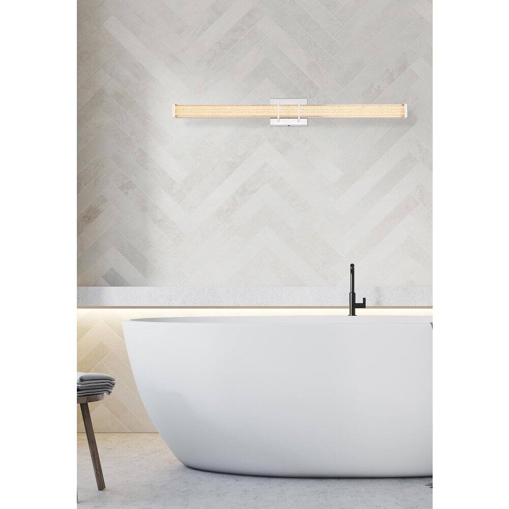 Alt View 5. Living District - Ivaan 36 Inch Led Wall Sconce In Chrome - Chrome.