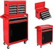 Front. Winado - 5-Drawer Rolling Tool Chest Storage Cabinet Mechanic Tool Organizer Box with Drawers, Wheels, Detachable Top for Garage - Red & Black.