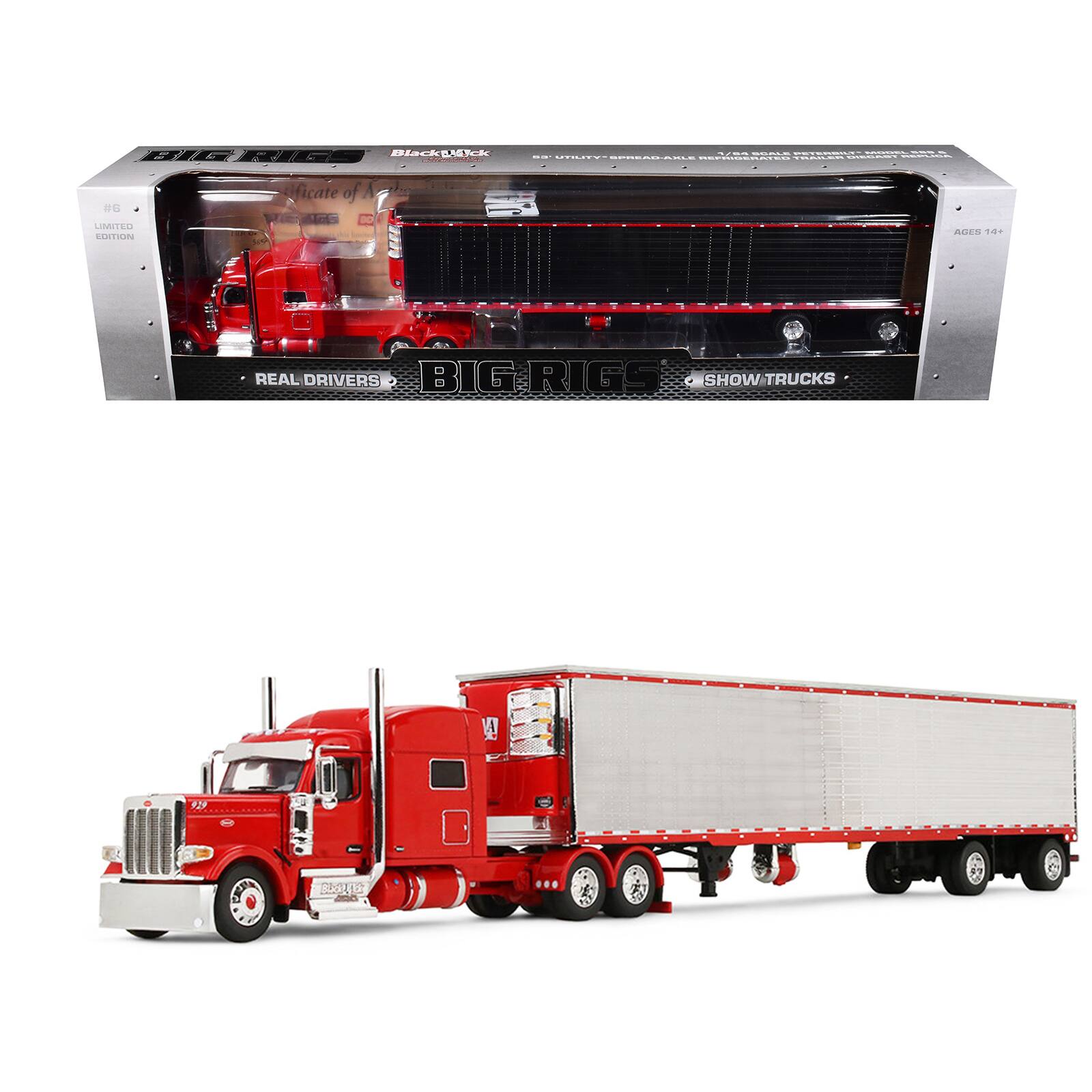 "First Gear - Peterbilt 589 with 78"" Mid-Roof Sleeper and 53' Trailer w/ Reefer Red 1/64 Diecast Model by DCP/First Gear" price history on PriceWatchPro
