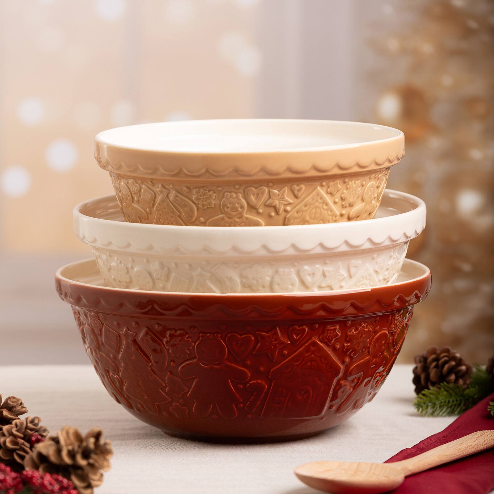 Alt View 5. Mason Cash - Gingerbread Lane Mixing Bowl Size 24, 2.15-Quart, Cane - Cane.