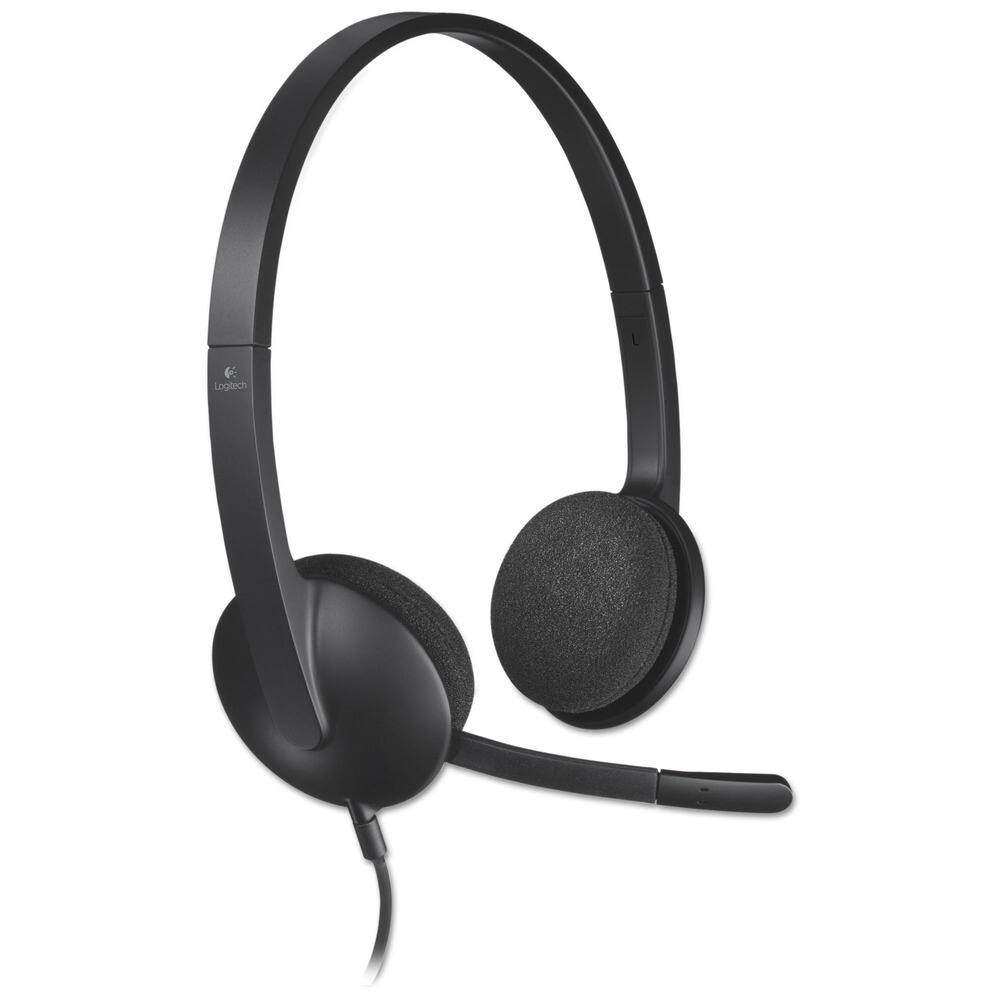 Angle. Logitech - Logitech 981-000507 H340 On-Ear Headset - Binaural - Wired - USB - Black - Black.