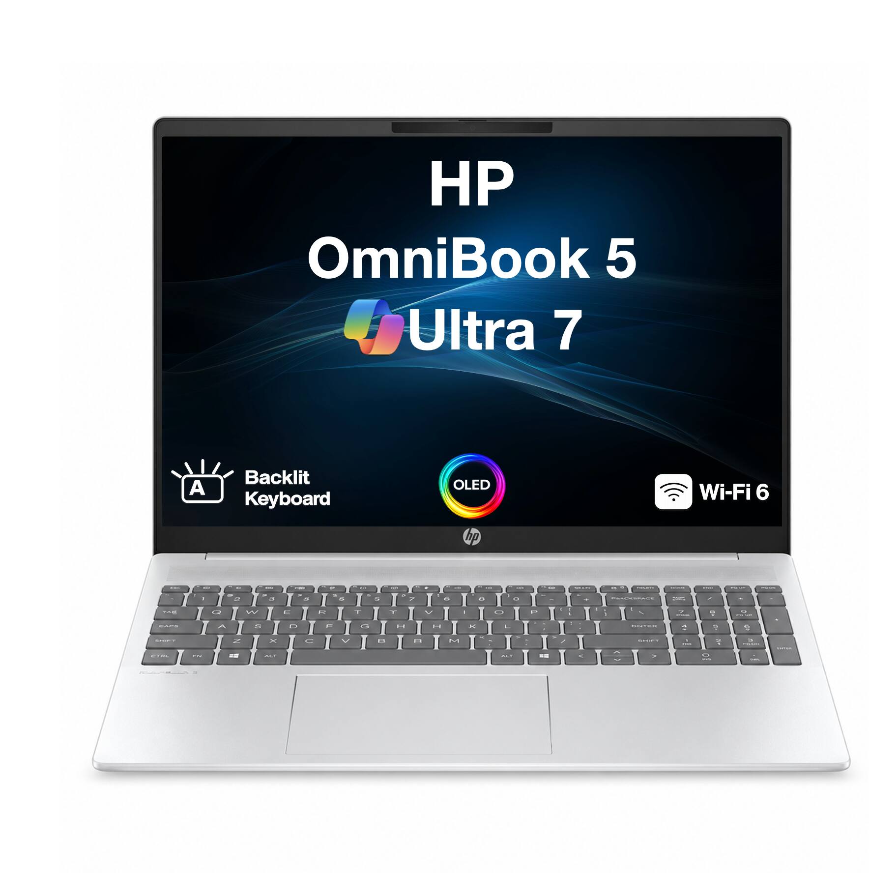 HP OmniBook 5 Ultra 7  
Backlit Keyboard  
OLED  
Wi-Fi 6