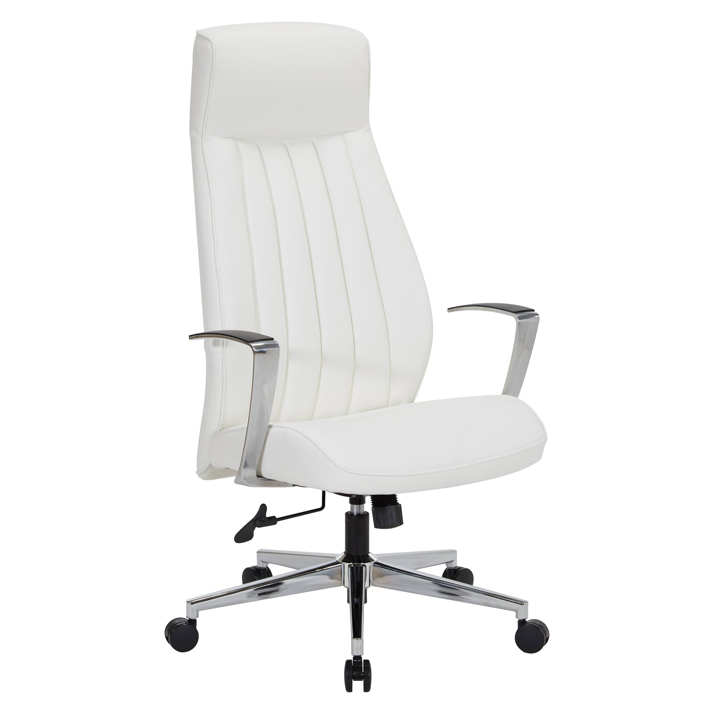 Angle. Office Star Products - High Back Office Chair - Dillon Snow Fabric.