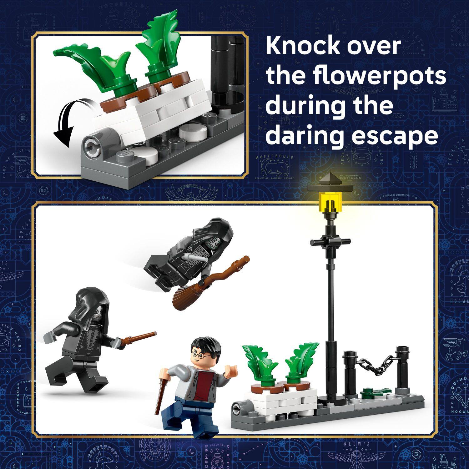 Knock over the flowerpots during the daring escape
