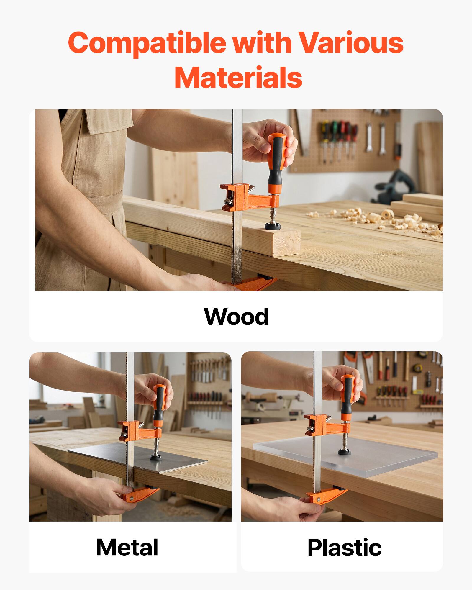 Compatible with Various Materials

Wood

Metal

Plastic