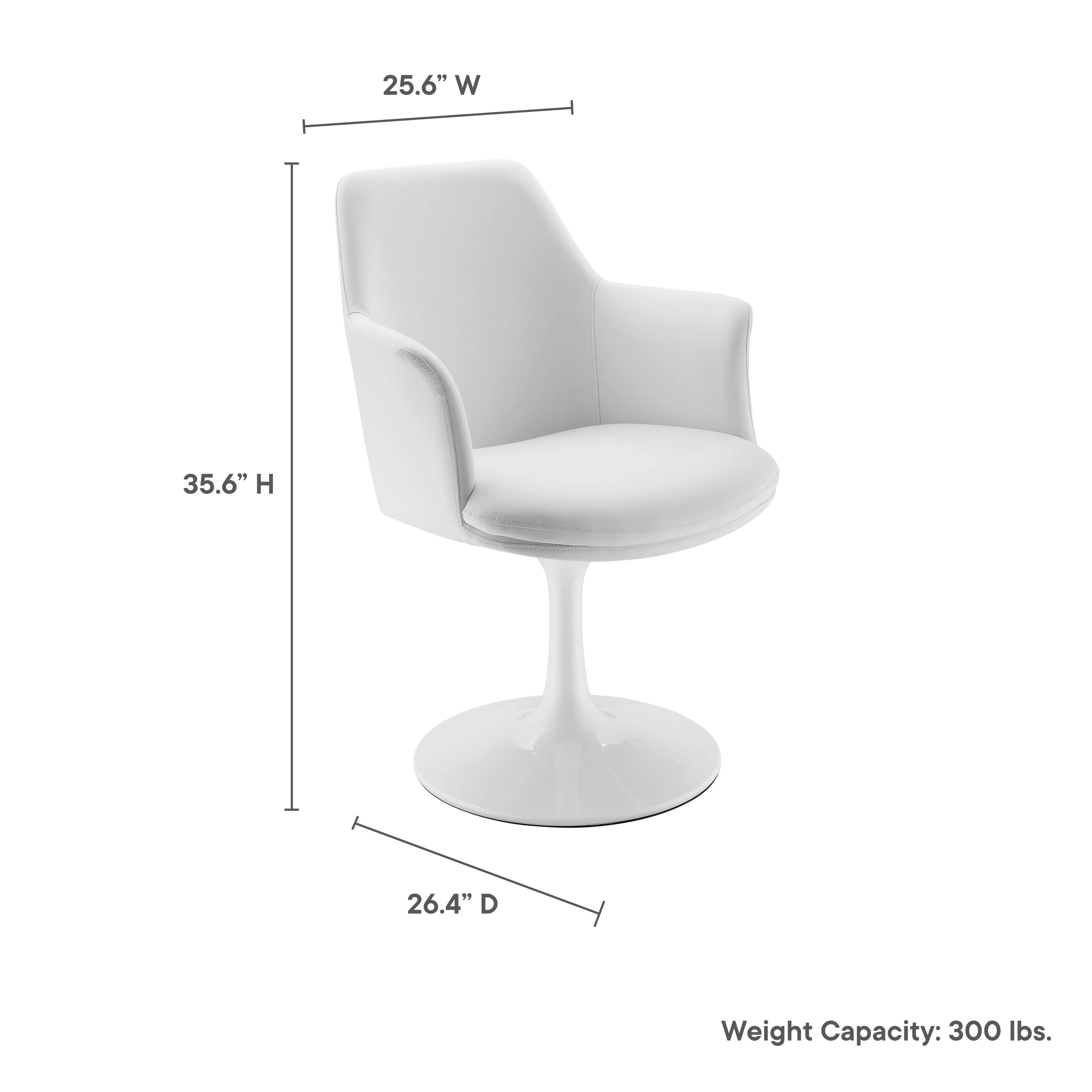 25.6" W  
35.6" H  
26.4" D  
Weight Capacity: 300 lbs.