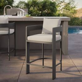 Tahoe Outdoor Patio Aluminum Counter Stool by Modway - White