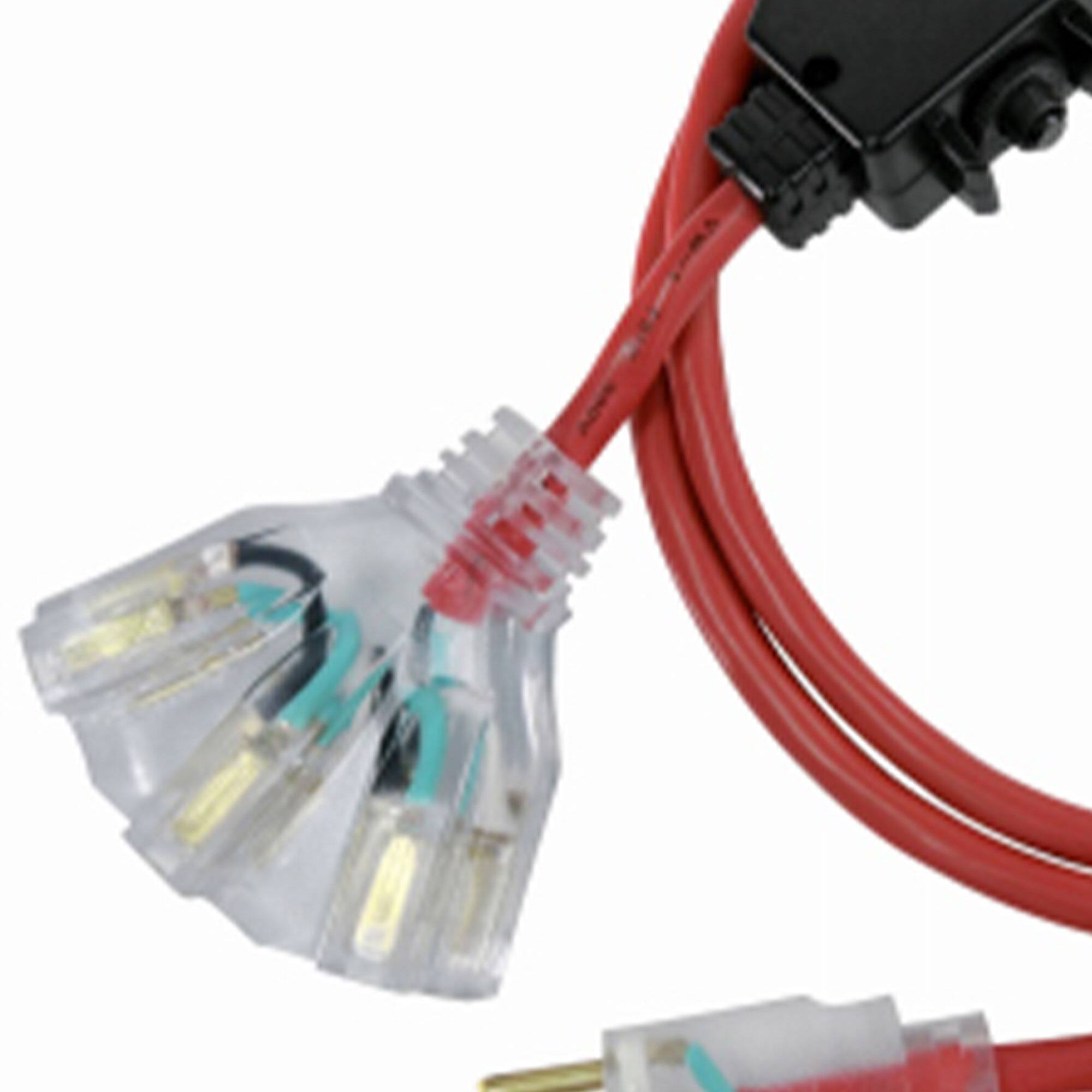Alt View 4. Master Electrician - Master Electrician 50 Feet Outdoor Extension Cord with Inline Circuit Breaker - Red.