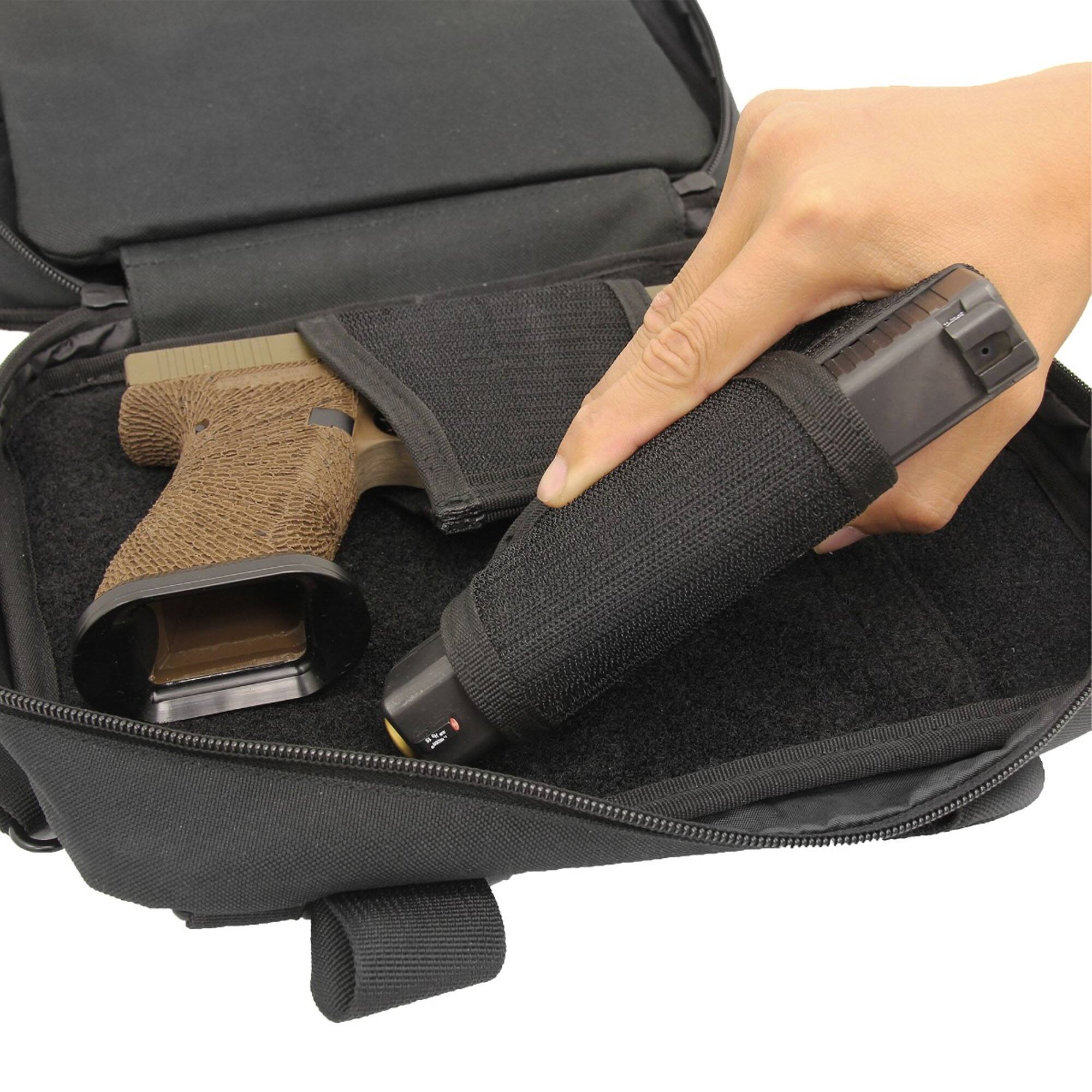 Alt View 4. UTG - UTG Competition Shooter's Double Pistol Case, Black - Black.