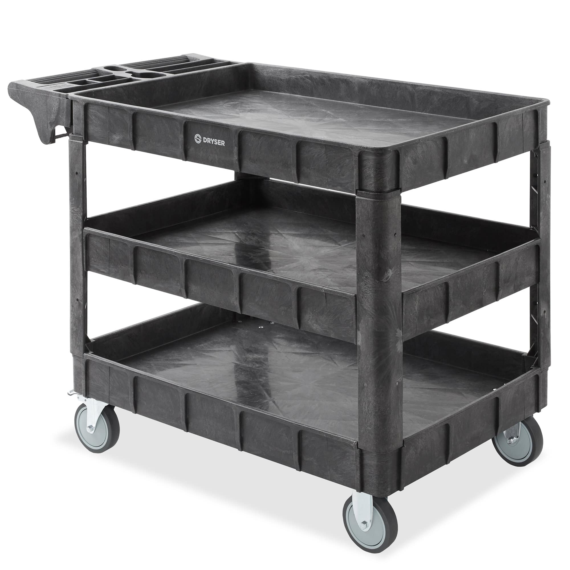 Dryser - Utility Service Cart with Tiers - 550 -lb Capacity - 5-in Wheels - Black