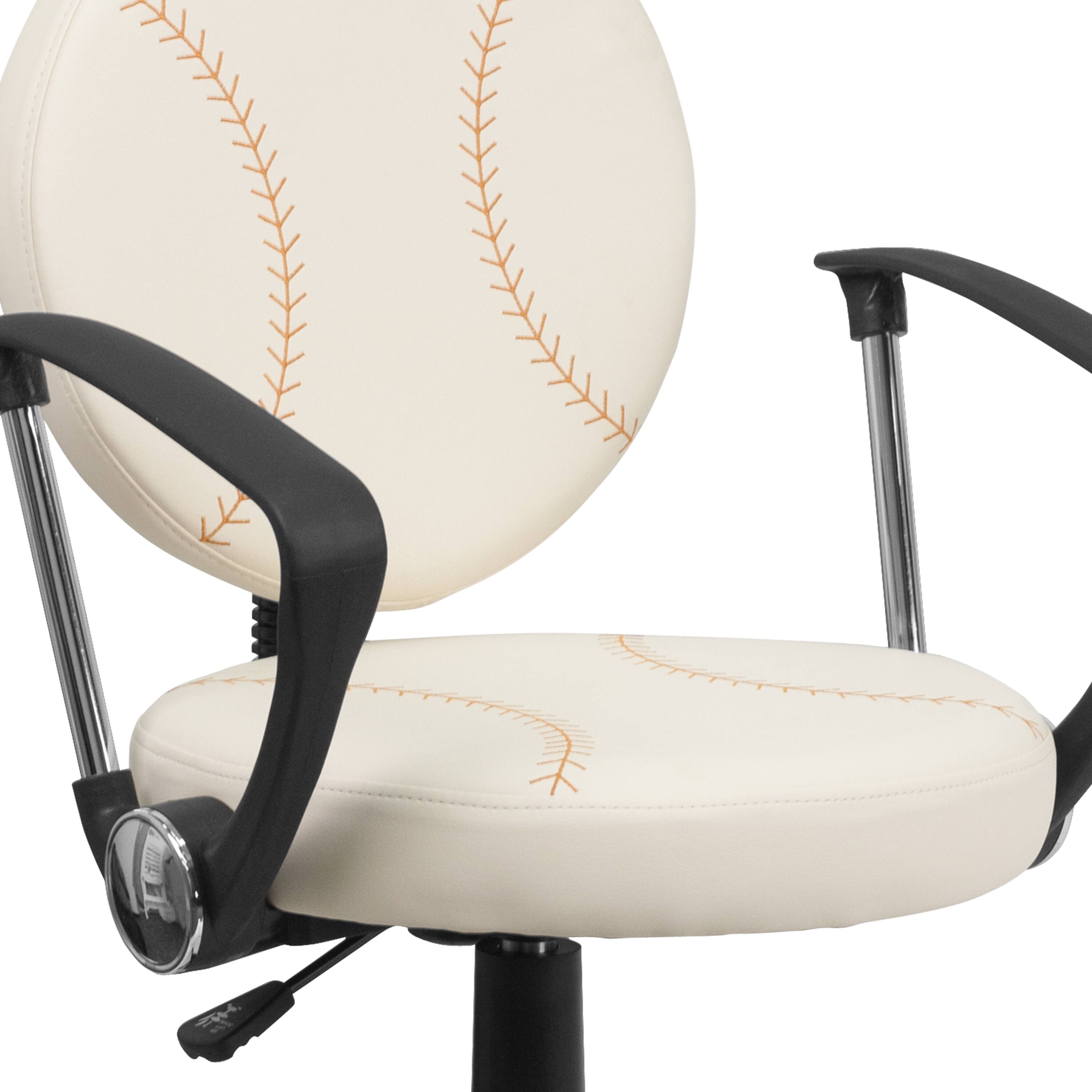 Alt View 8. Emma + Oliver - Sports Swivel Task Office Chair with Arms - Brown and Cream.