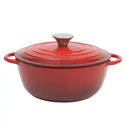Front. Gibson - Gibson Home Addlestone 2.65 Quart Enameled Cast Iron Dutch Oven with Lid in Red - Red.