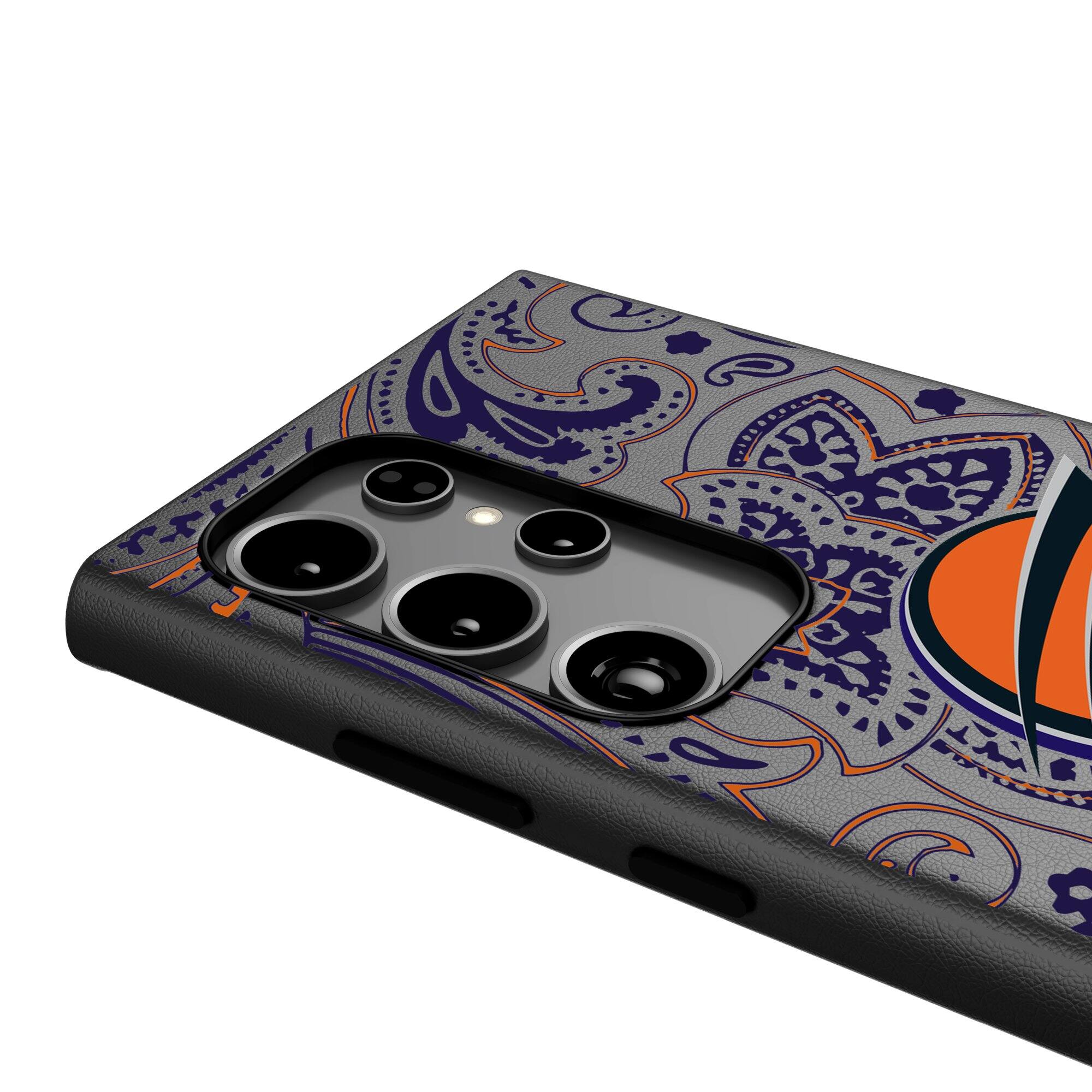 Alt View 3. Keyscaper - Phoenix Mercury Paisley Galaxy Magnetic Bump Case - S24 - Black.