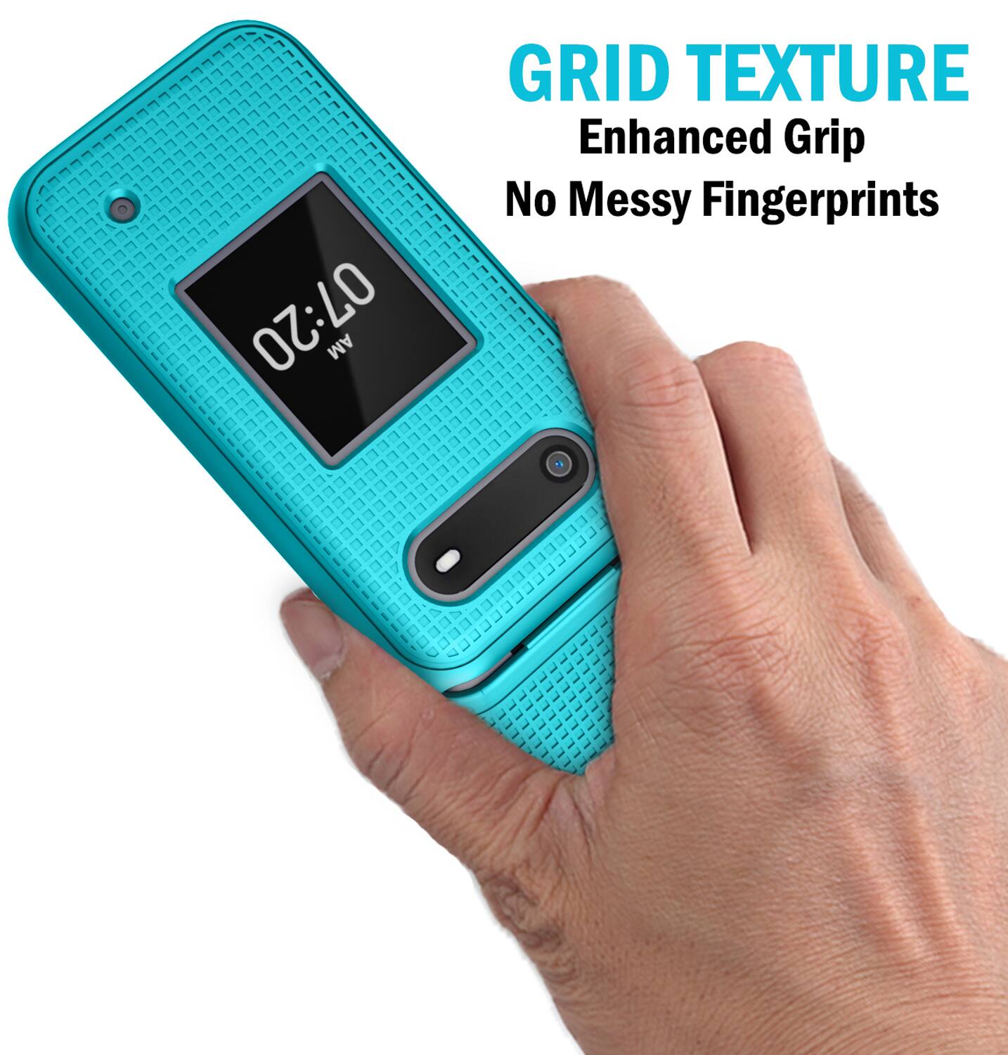 07:20 AM GRID TEXTURE Enhanced Grip No Messy Fingerprints