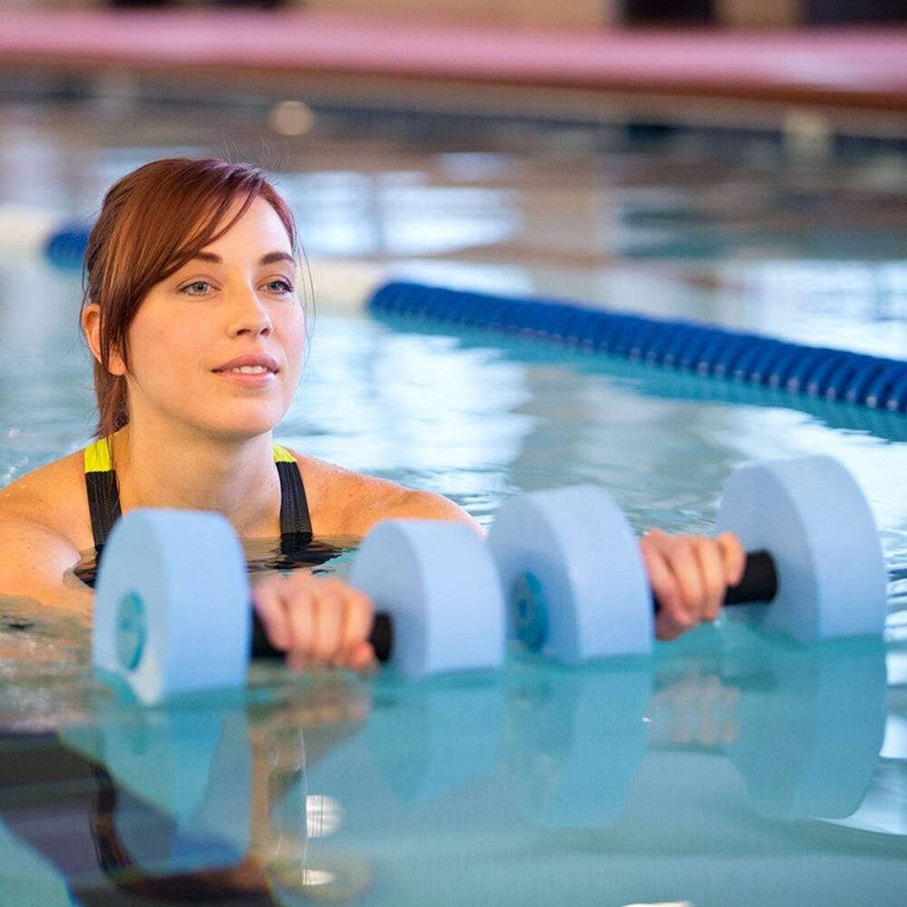 Alt View 1. Power Systems - Pool Dumbbells Pair – Medium Resistance Water Dumbbells for Aqua Fitness - Blue.