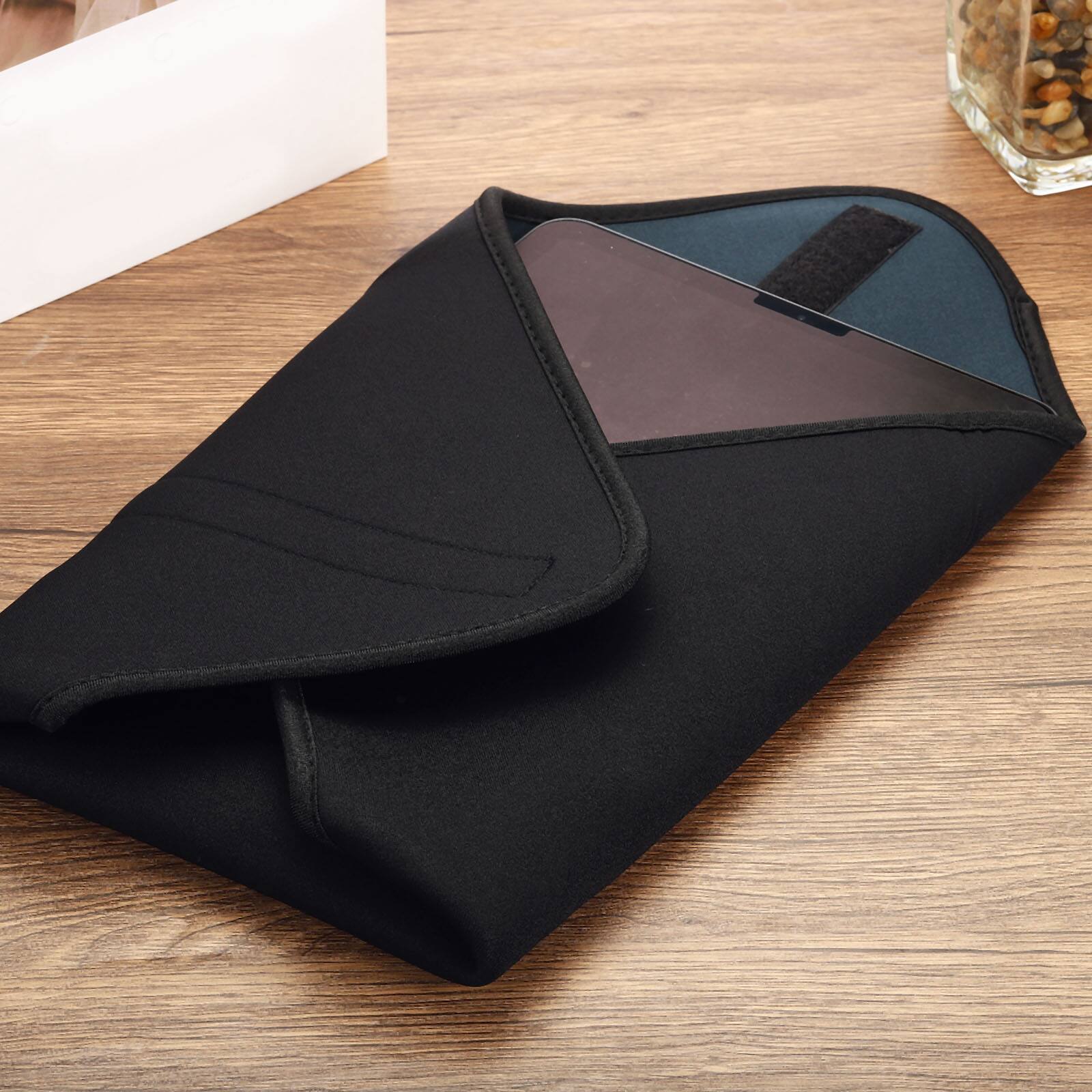 Alt View 6. Unique Bargains - Camera Protective Wrap, 16"x16" Neoprene Lens Wrap Cloth with Hook and Loop for SLR Lens and Camera Gear - Black Purple.