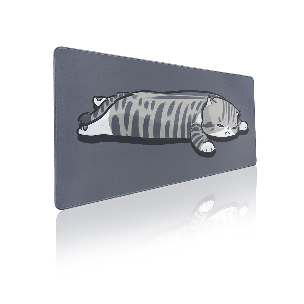 Fabibe - Keynovo Gaming Mouse Pad Large Non-slip 4mm Laptop Desk Waterproof For Office And Home - Lay Cat 35.4"x15.7"