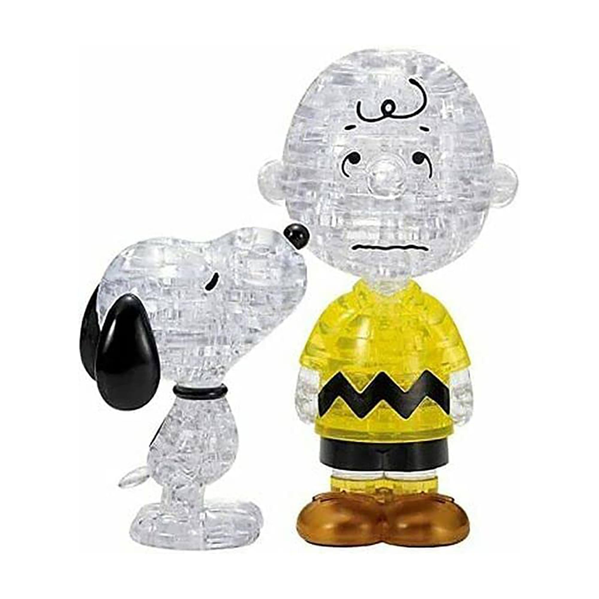 Front. Peanuts - Peanuts Snoopy & Charlie Brown 3D Crystal Puzzle - Yellow.