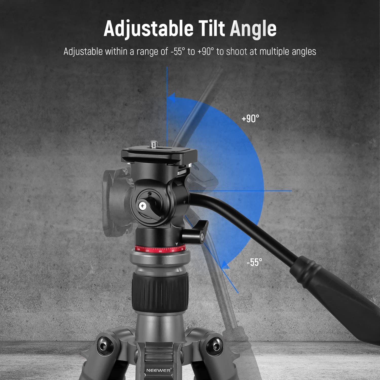 Adjustable Tilt Angle  
Adjustable within a range of -55° to +90° to shoot at multiple angles