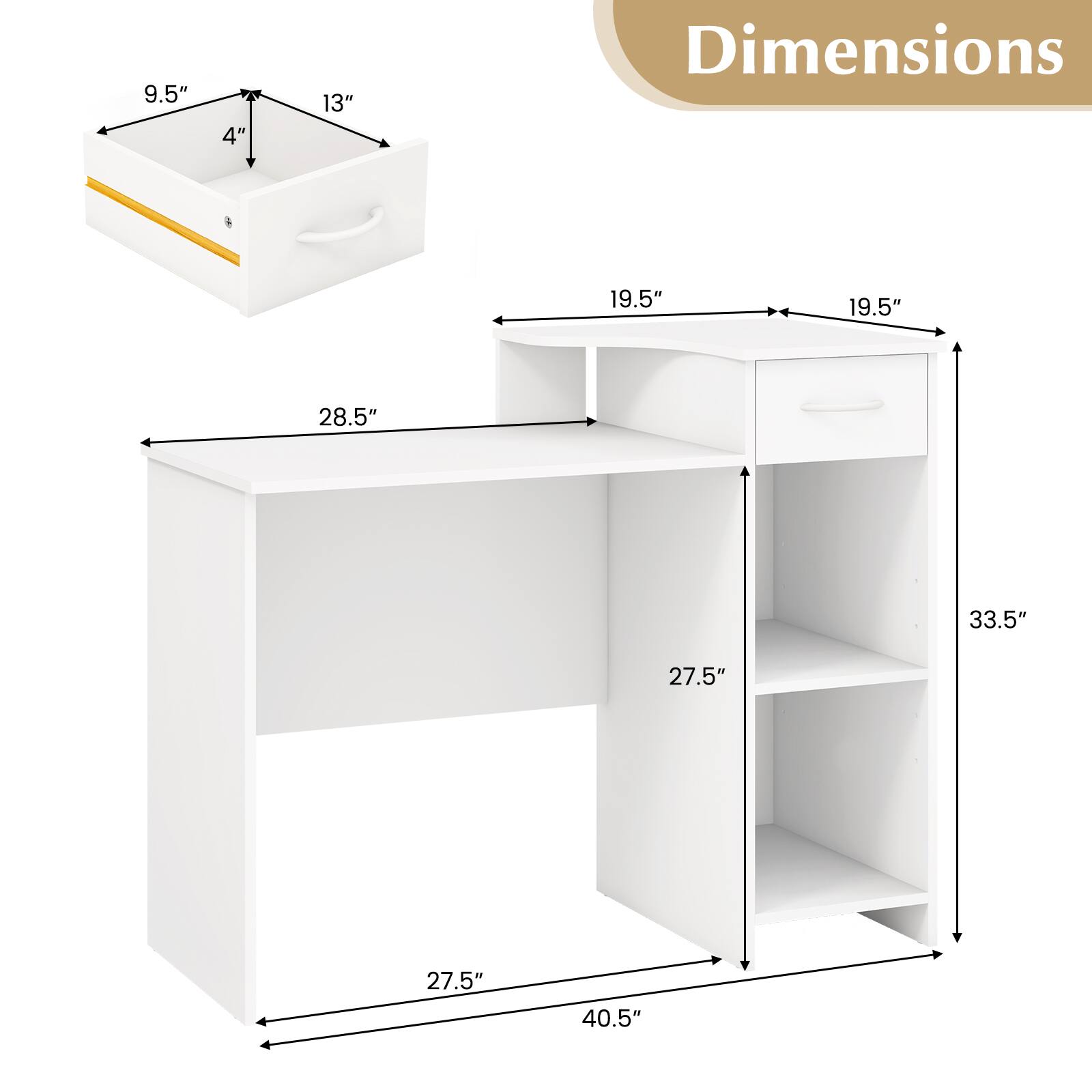 Dimensions

9.5" x 4" x 13"

19.5" x 19.5" x 28.5" x 27.5" x 27.5" x 33.5" x 40.5"