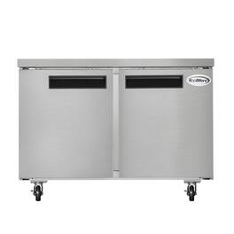 Koolmore - 48 in. Two-Door Commercial Undercounter Freezer with Casters, ETL Listed (KM-UCF-2DSS) - Stainless Steel