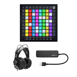 Novation - Launchpad Pro MK3 with Over-Ear Headphones & Knox 3.0 4 Port USB Hub