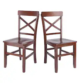 Winsome Wood - Xenia 2-Pc Set X-Back Chairs - Walnut
