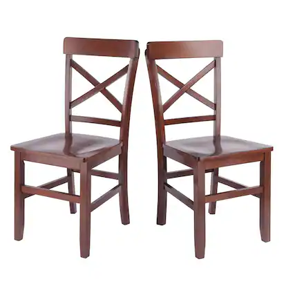 Front. Winsome Wood - Xenia 2-Pc Set X-Back Chairs - Walnut.