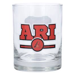 Logo Brands - Arizona Diamondbacks Letterman 14oz. Rocks Glass - Multicolor
