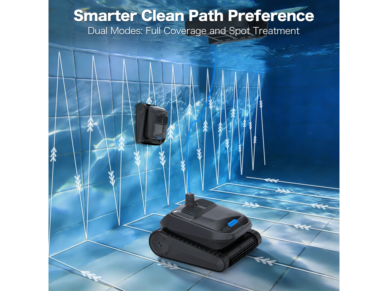 Smarter Clean Path Preference  
Dual Modes: Full Coverage and Spot Treatment