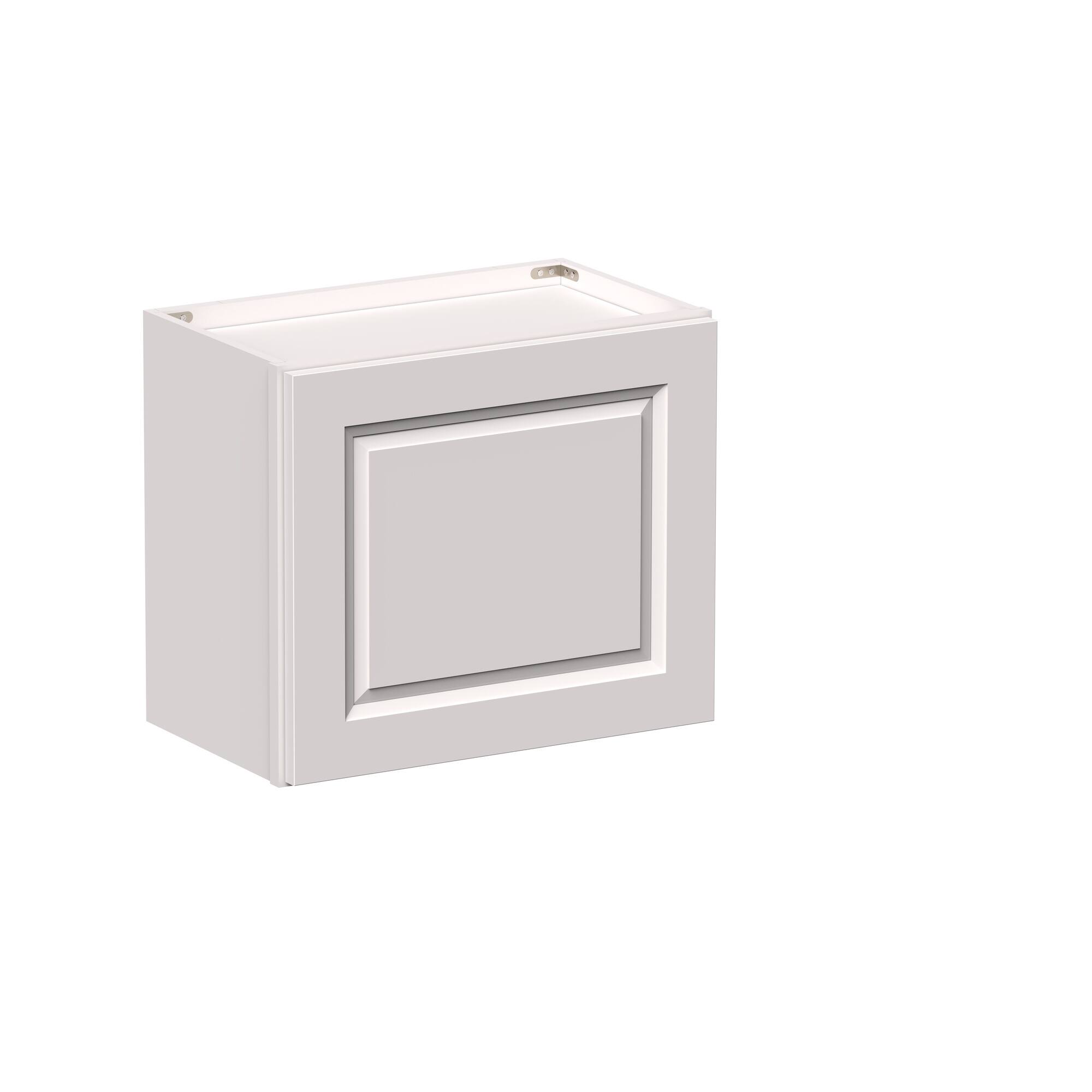 Angle. Boyel Living - 21-in W x 18-in H x 12-in D Shaker RTA Kitchen Wall Cabinet with Soft-Close Doors - Glacier White.