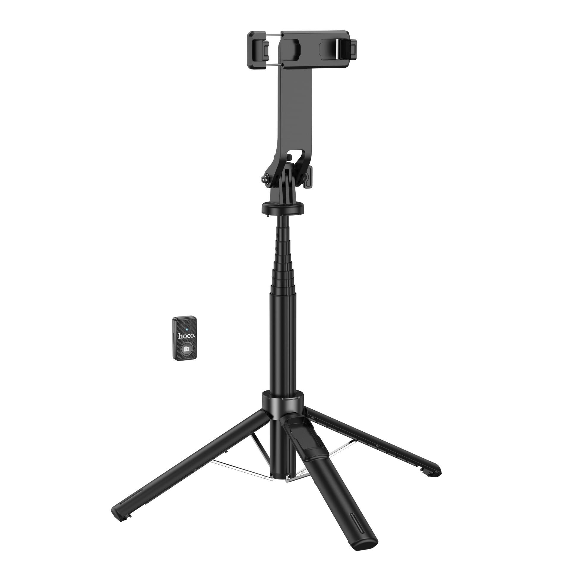 HOCO - 54" Expandable Selfie Stick and Tripod for Content Creators - Black