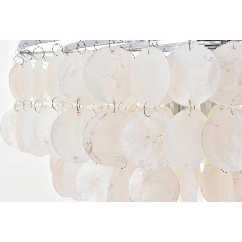 Alt View 1. Living District - Selene 4 light Chrome Pendant - Chrome And White.