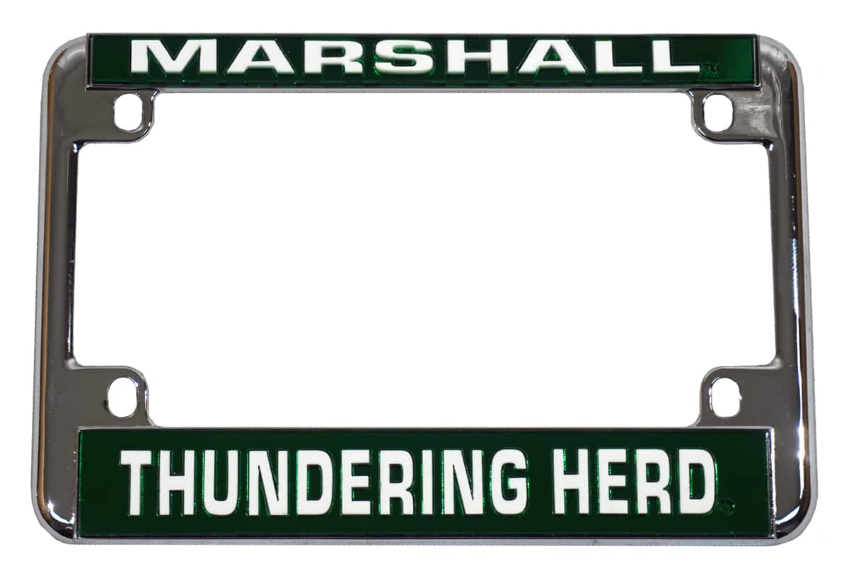 Rico Industries - Marshall University The Herd Chrome Motorcycle, RV or Trailer License Plate Frame - Multi