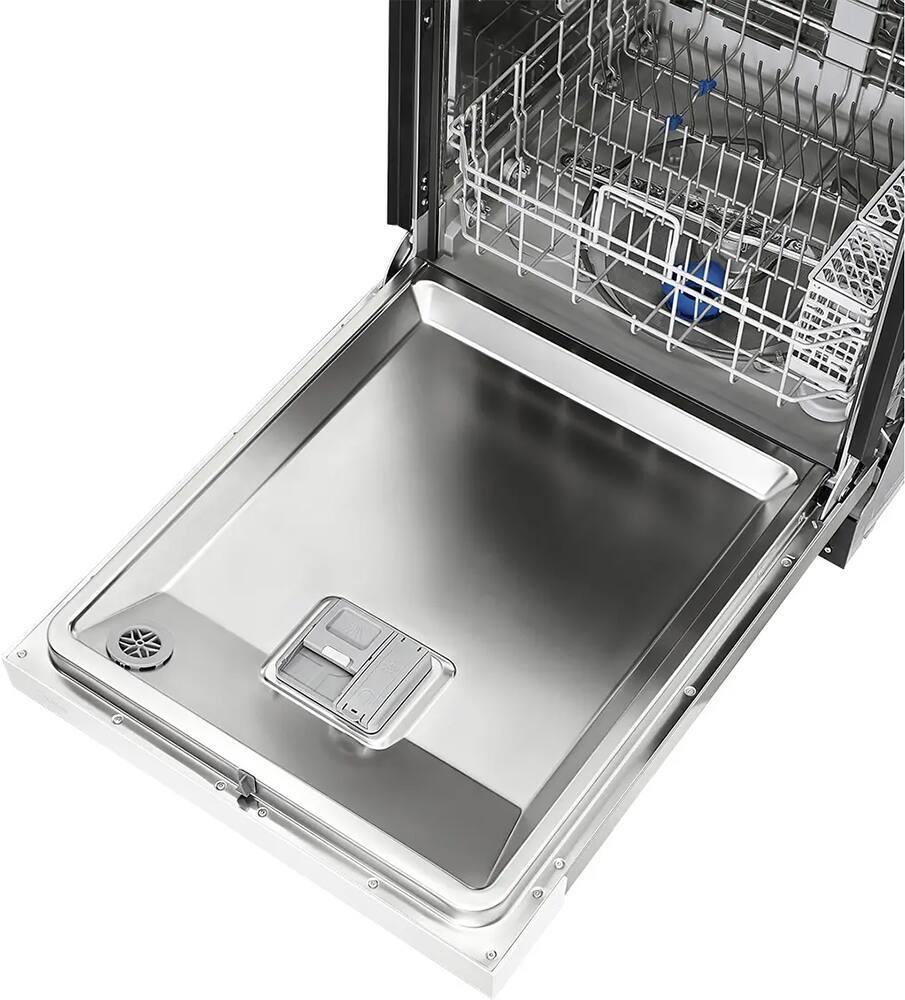 Left. Midea - 52 dBA Front Control Dishwasher in White - White.