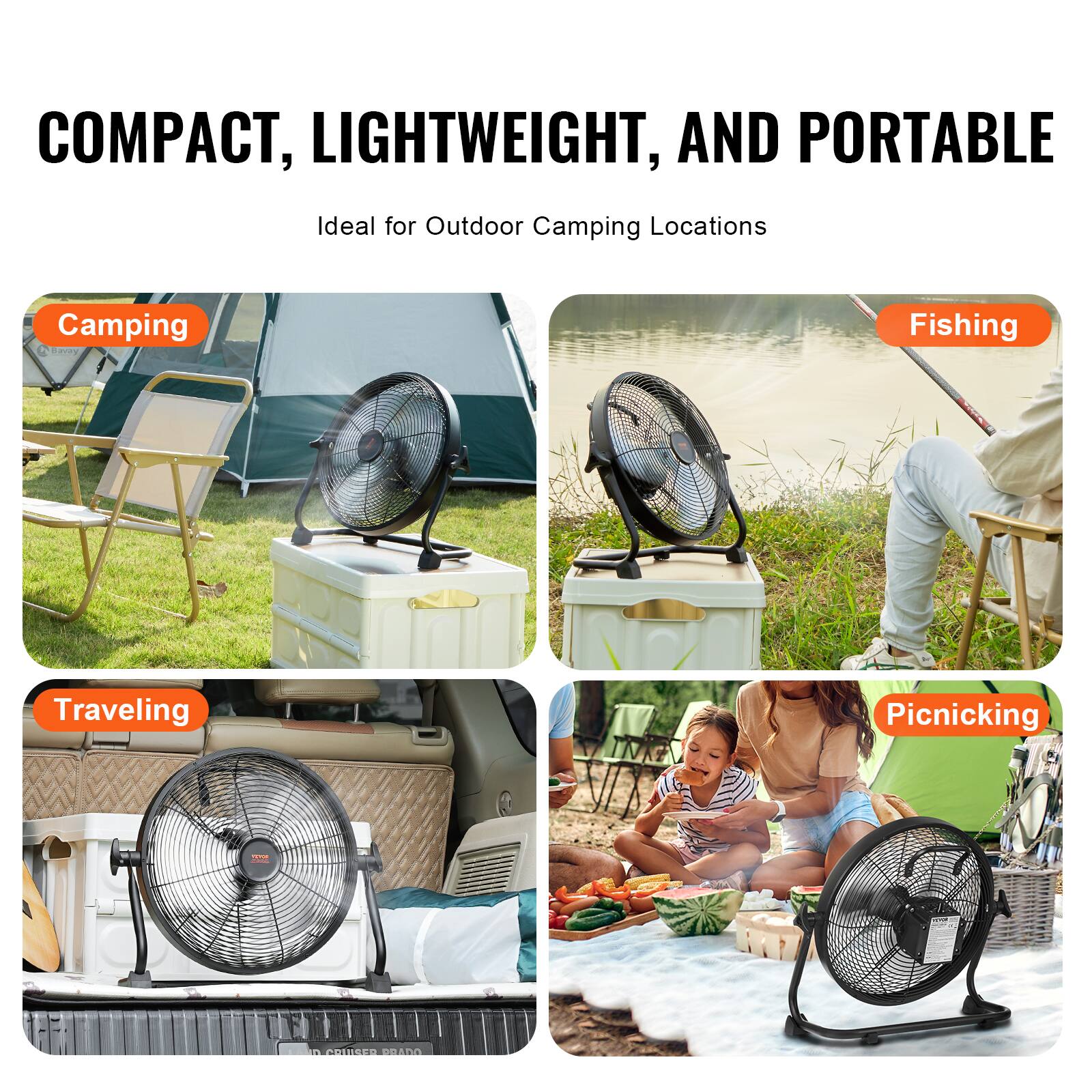 COMPACT, LIGHTWEIGHT, AND PORTABLE  
Ideal for Outdoor Camping Locations  

Camping  
Fishing  
Traveling  
Picnicking