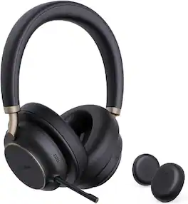 Yealink - 1208707 BH76 Teams Black USB-C/A Headset -Stereo, Wireless Bluetooth, Directional Microphone - Noise Canceling