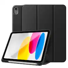 Front. Vena - For iPad A16 Case Cover, iPad 10th Generation Case, iPad 11th Gen Case Trifold Stand Slim Protective Cover - Black.
