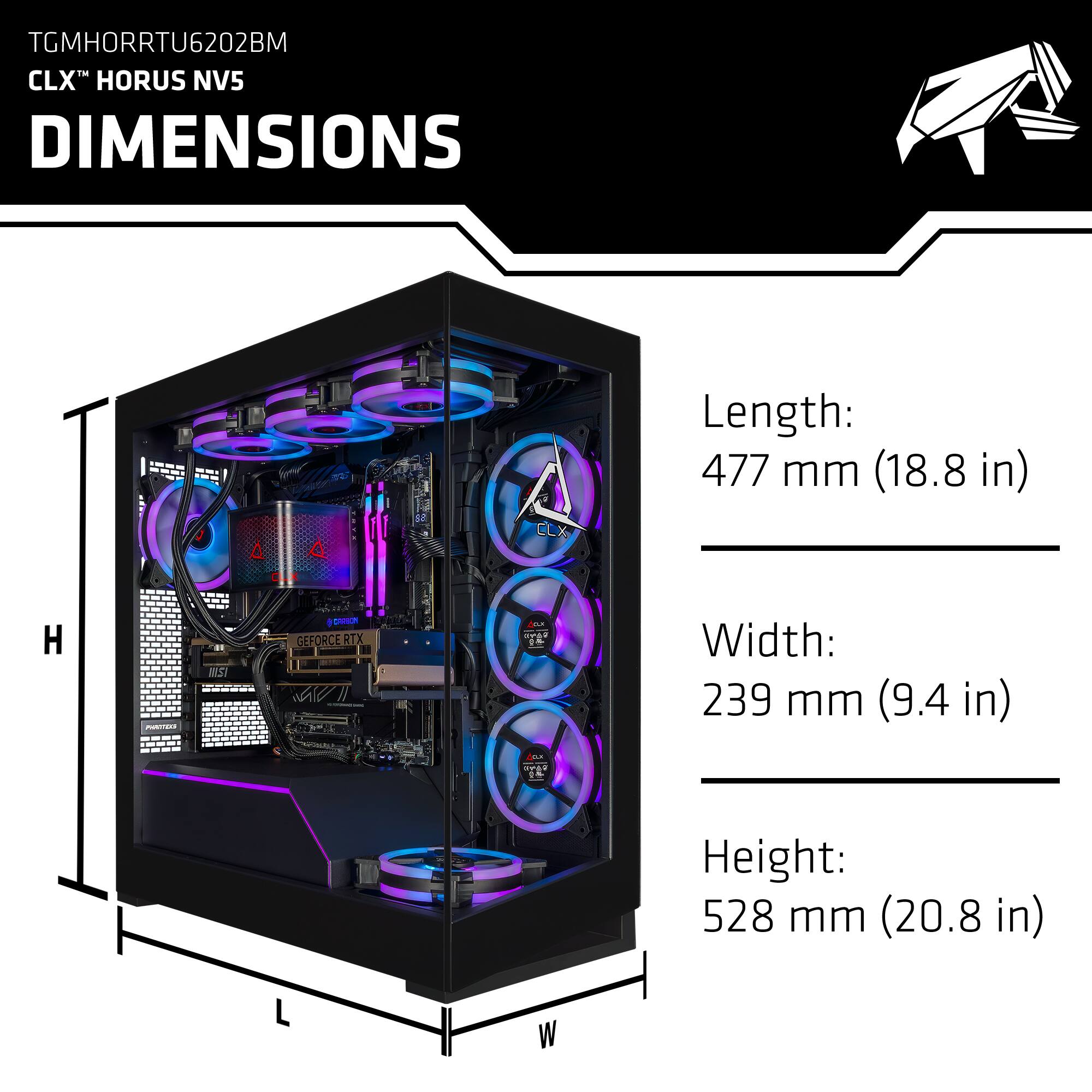 CLX Horus Gaming Computer AMD Ryzen 9 9950X3D 32GB DDR5 GeForce