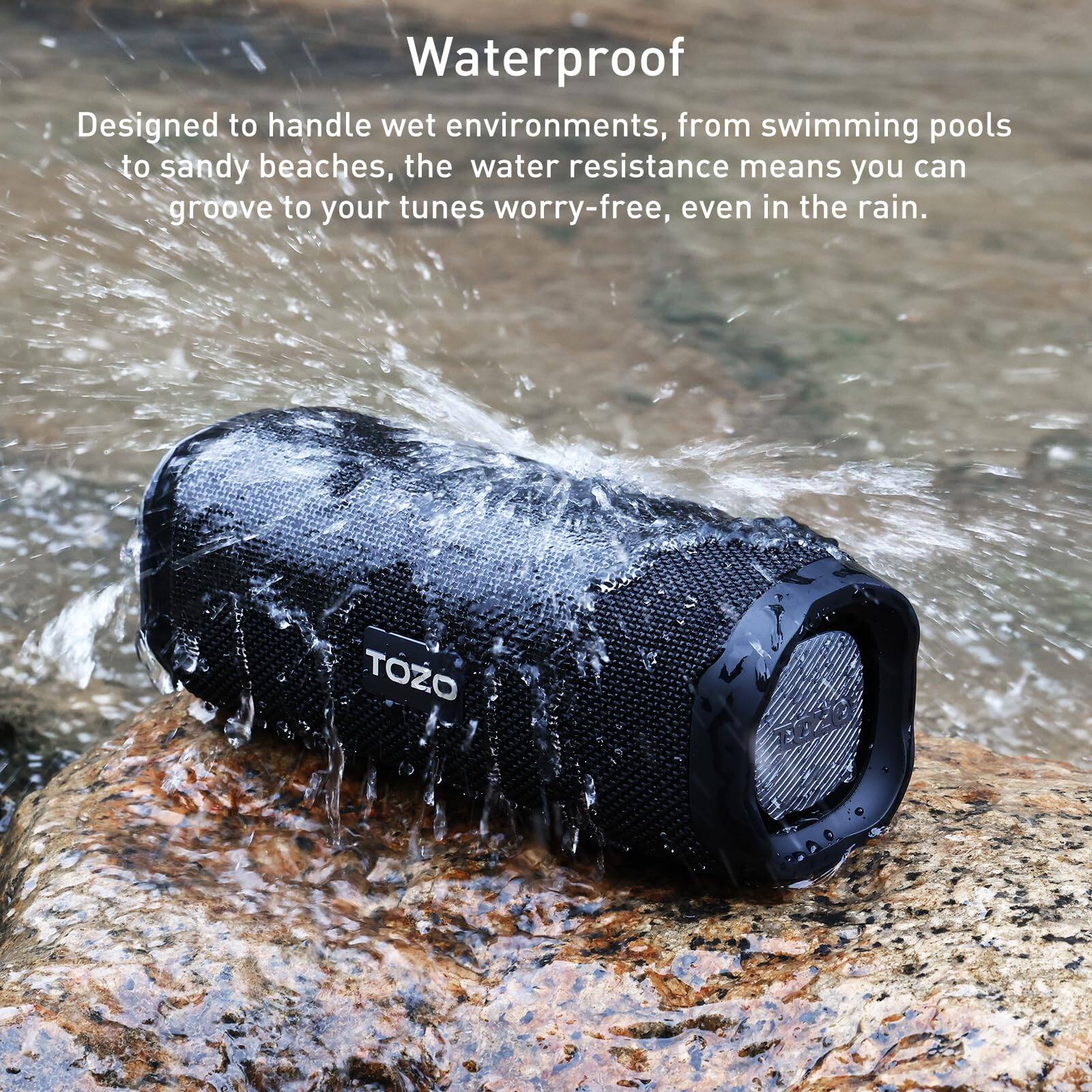 Waterproof

Designed to handle wet environments, from swimming pools to sandy beaches, the water resistance means you can groove to your tunes worry-free, even in the rain.