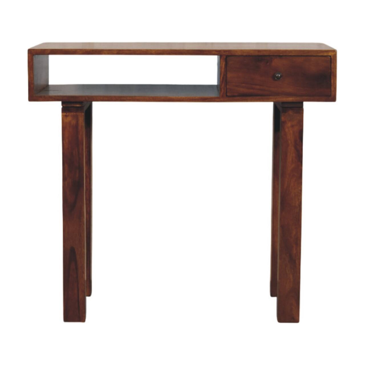 Angle. Artisan Furniture - Artisan Furniture Solid Wood Tula 1 Drawer Chestnut Writing Desk, Brown - Brown.