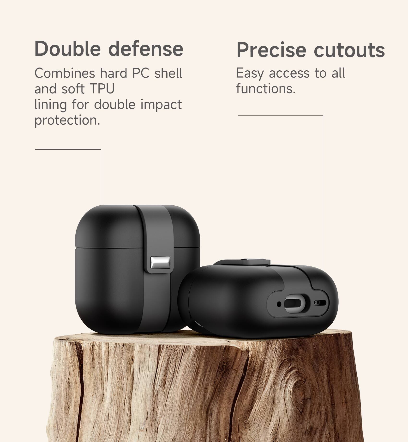 Double defense Combines hard PC shell and soft TPU lining for double impact protection. Precise cutouts Easy access to all functions.