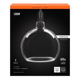 FEIT ELECTRIC - Feit G63 E26 (Medium) Filament LED Bulb Soft White 60 Watt Equivalence 1 pk