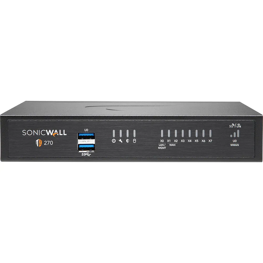 SONICWALL 270
U0
LAN/WAN
X0 X1 X2 X3 X4 X5 X6 X7
WWAN
U0
MGMT