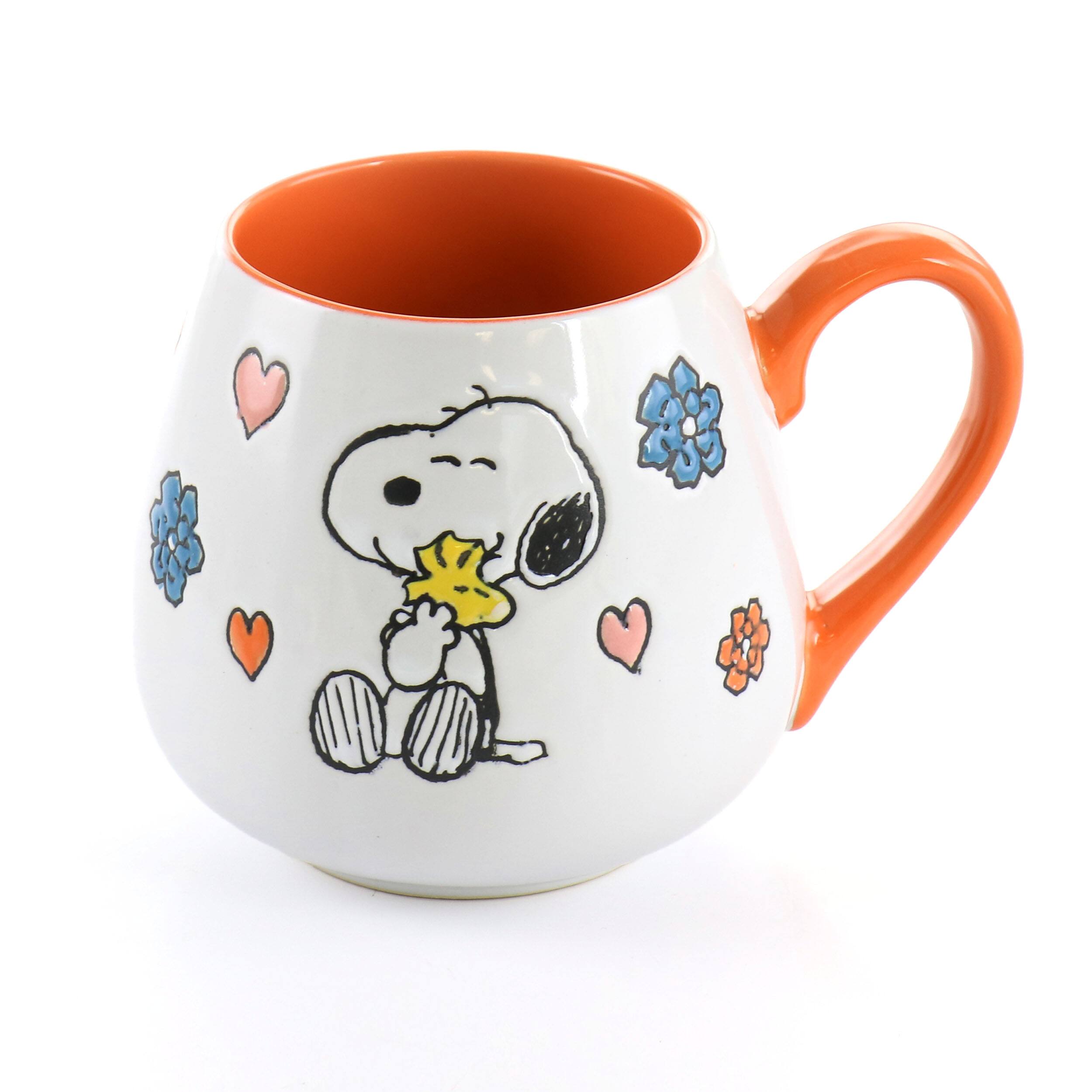 Alt View 2. Peanuts - Peanuts Mothers Baby 4 Piece 20 Ounce Stoneware Belly Mug Set in Orange and Pink - Assorted.