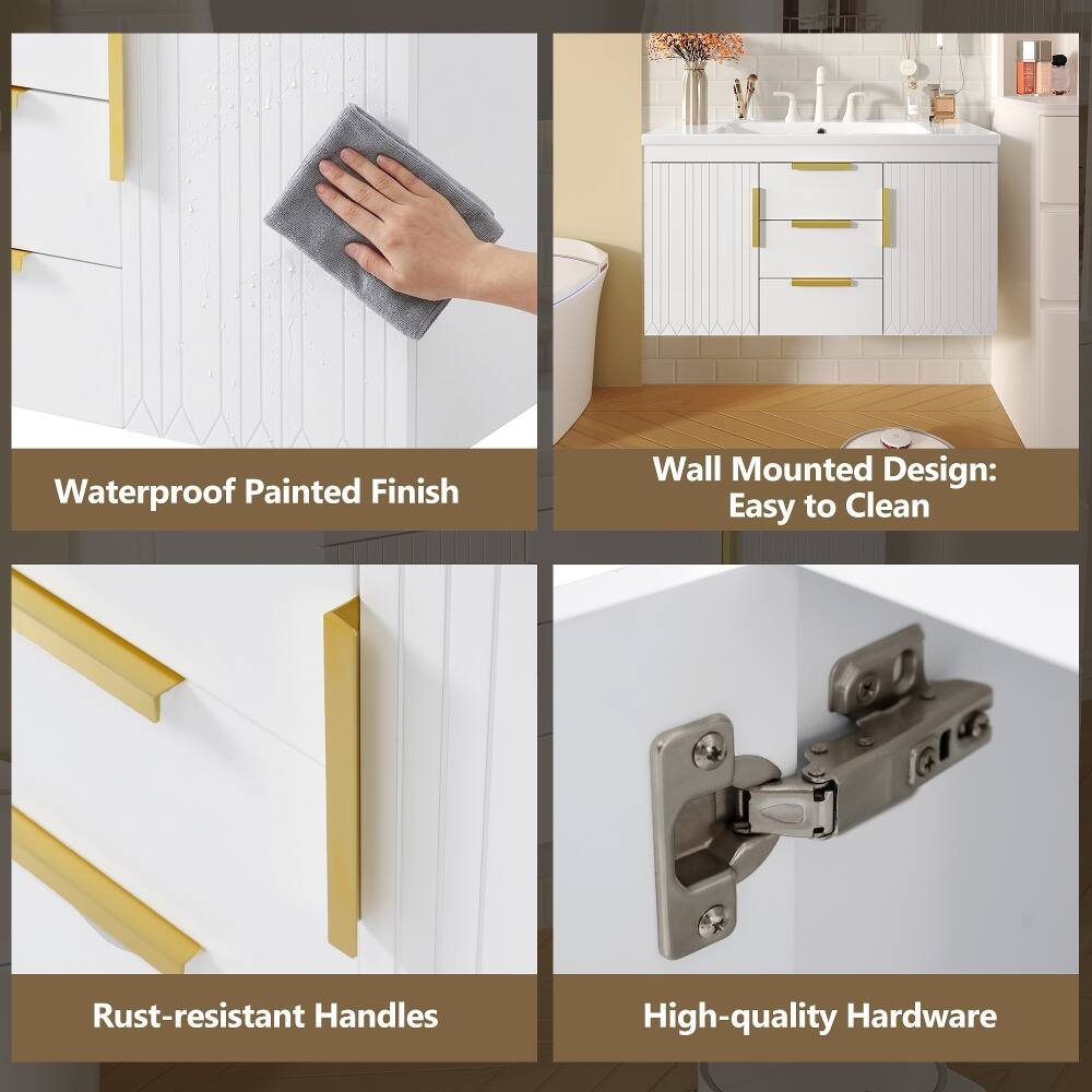 Waterproof Painted Finish  
Wall Mounted Design: Easy to Clean  
Rust-resistant Handles  
High-quality Hardware