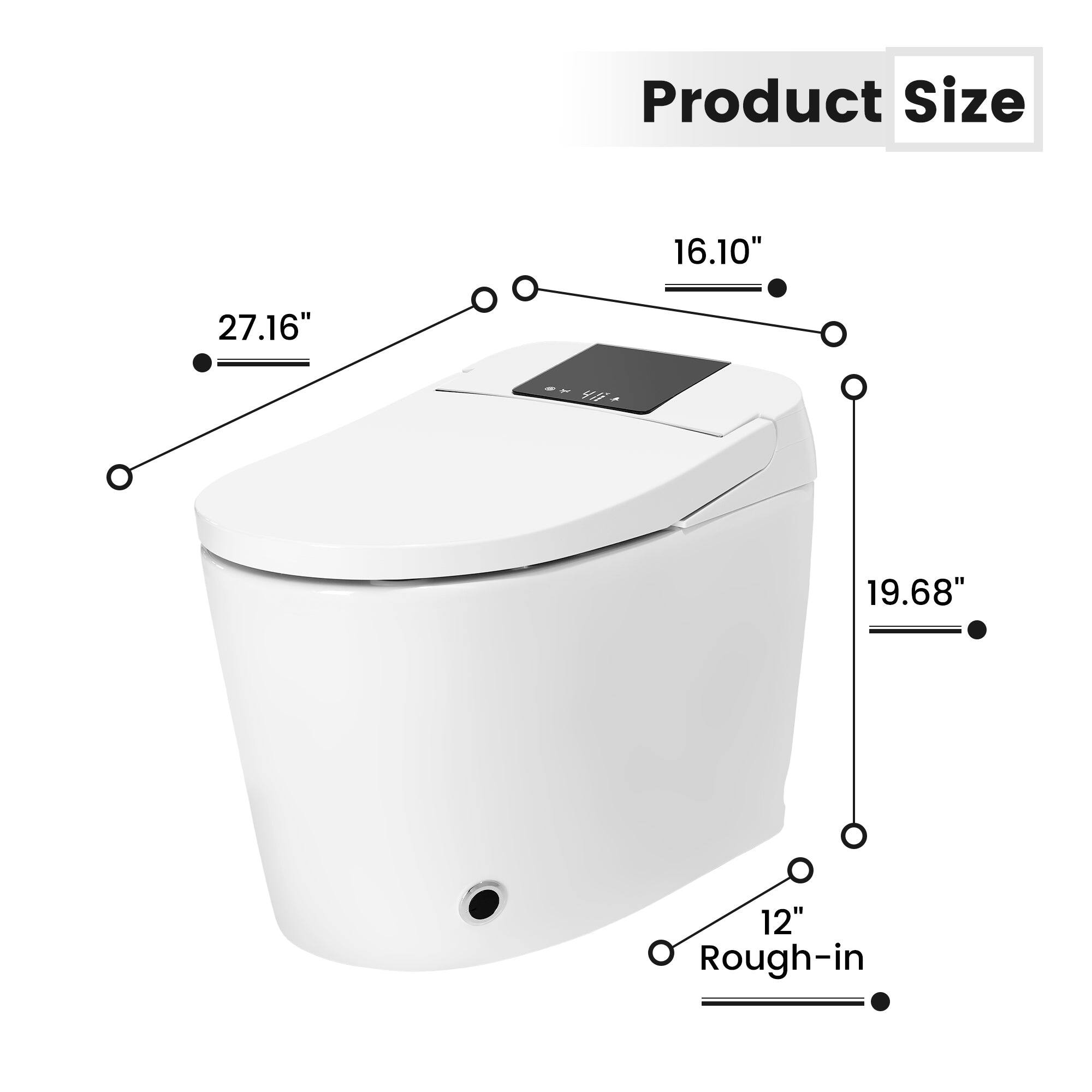 Product Size  
16.10"  
27.16"  
19.68"  
12" Rough-in