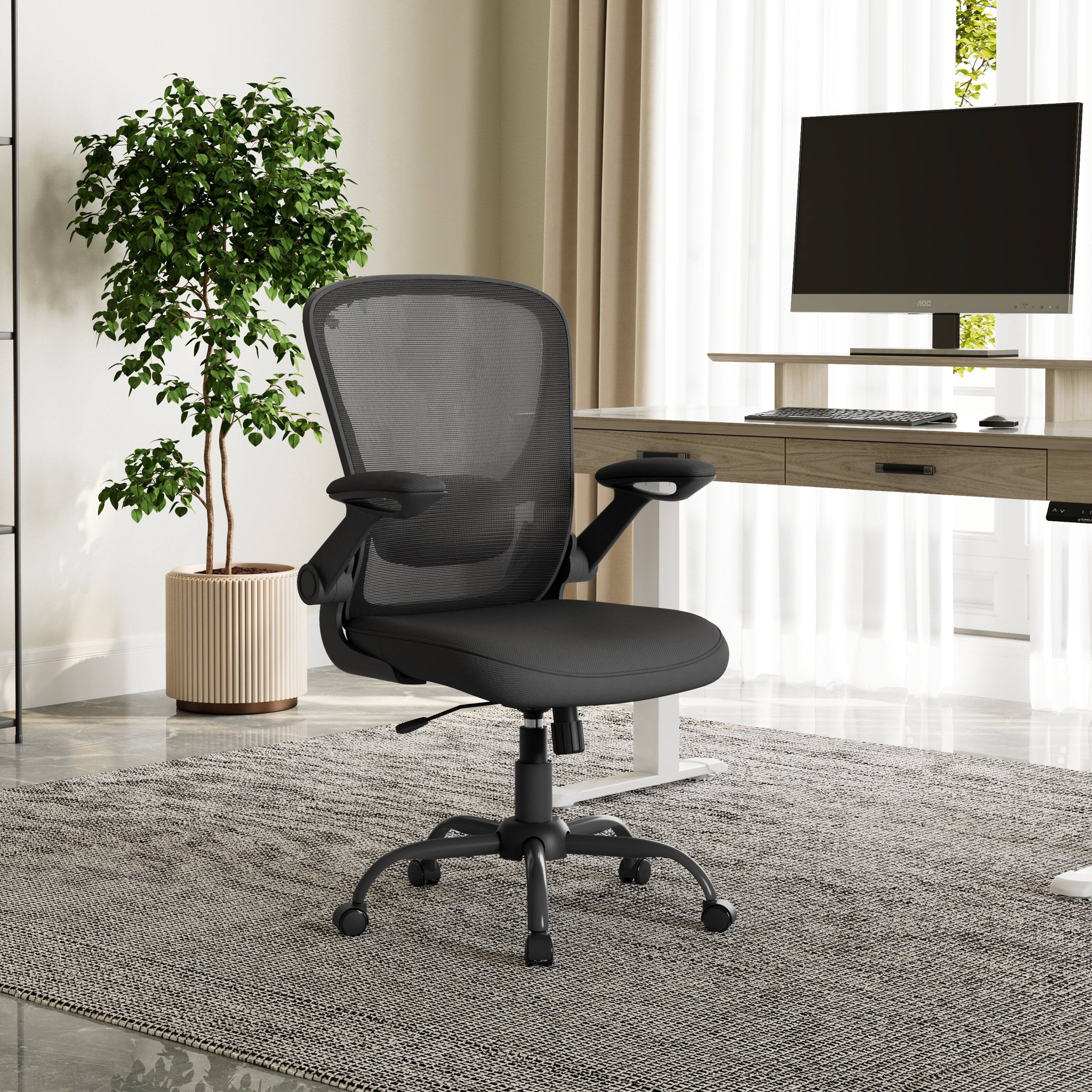 Alt View 1. Eureka Ergonomic - Ergonomic Mesh Office Chair with Adjustable Lumbar Support & Flip-Up Armrests - Black.
